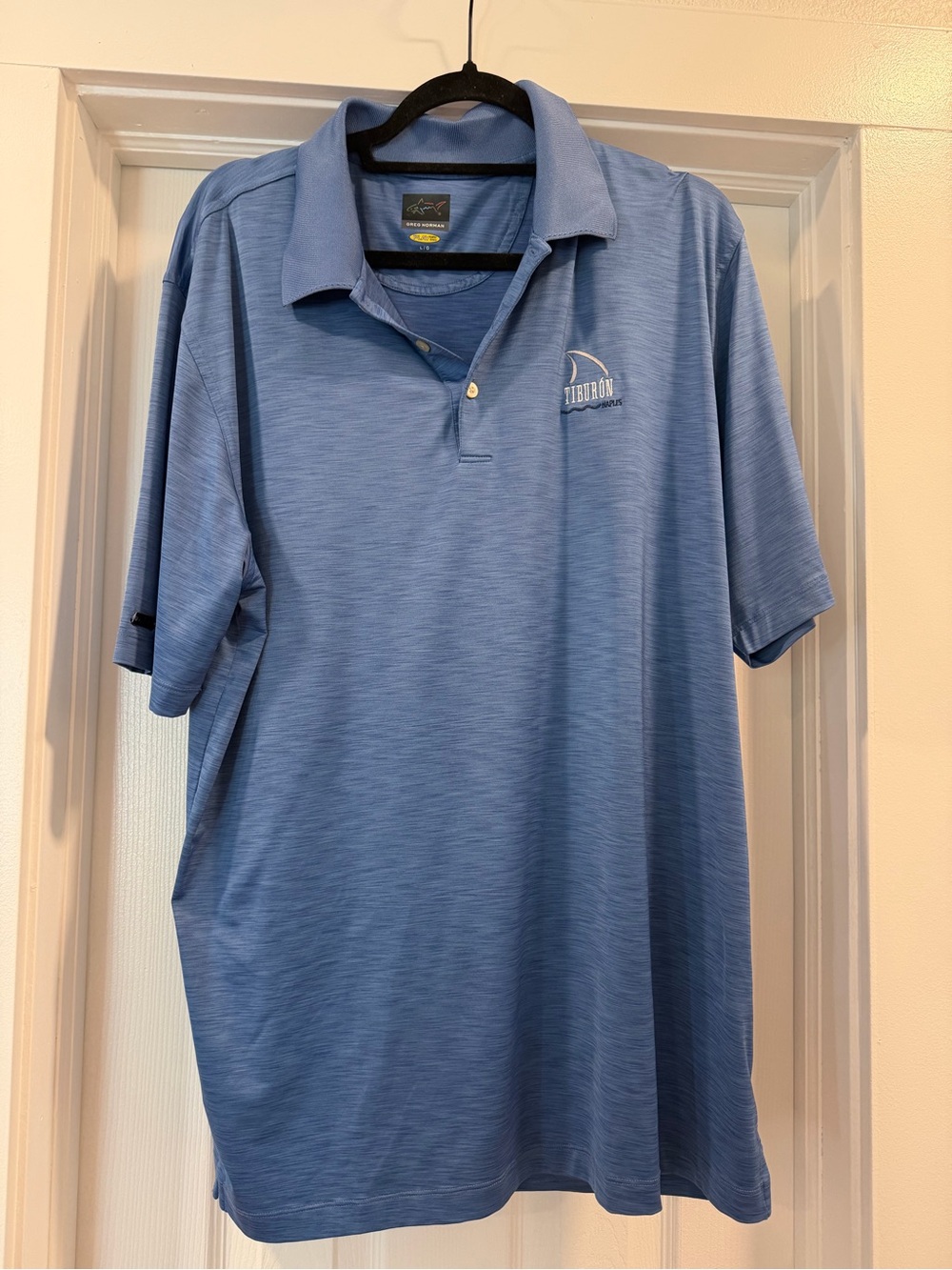 Greg Norman Collection Light Blue Performance Polo - Tiburon Naples
